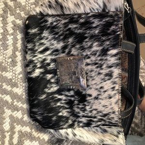Cowhide cross purse